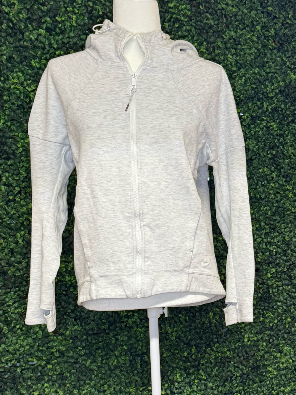 Light Gray Full-Zip Hoodie Jacket - Women's